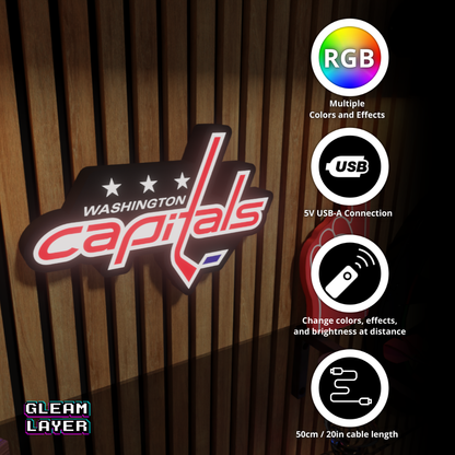 Washington Capitals Led Light Box NHL Sports Bar Light Display Wall Sign
