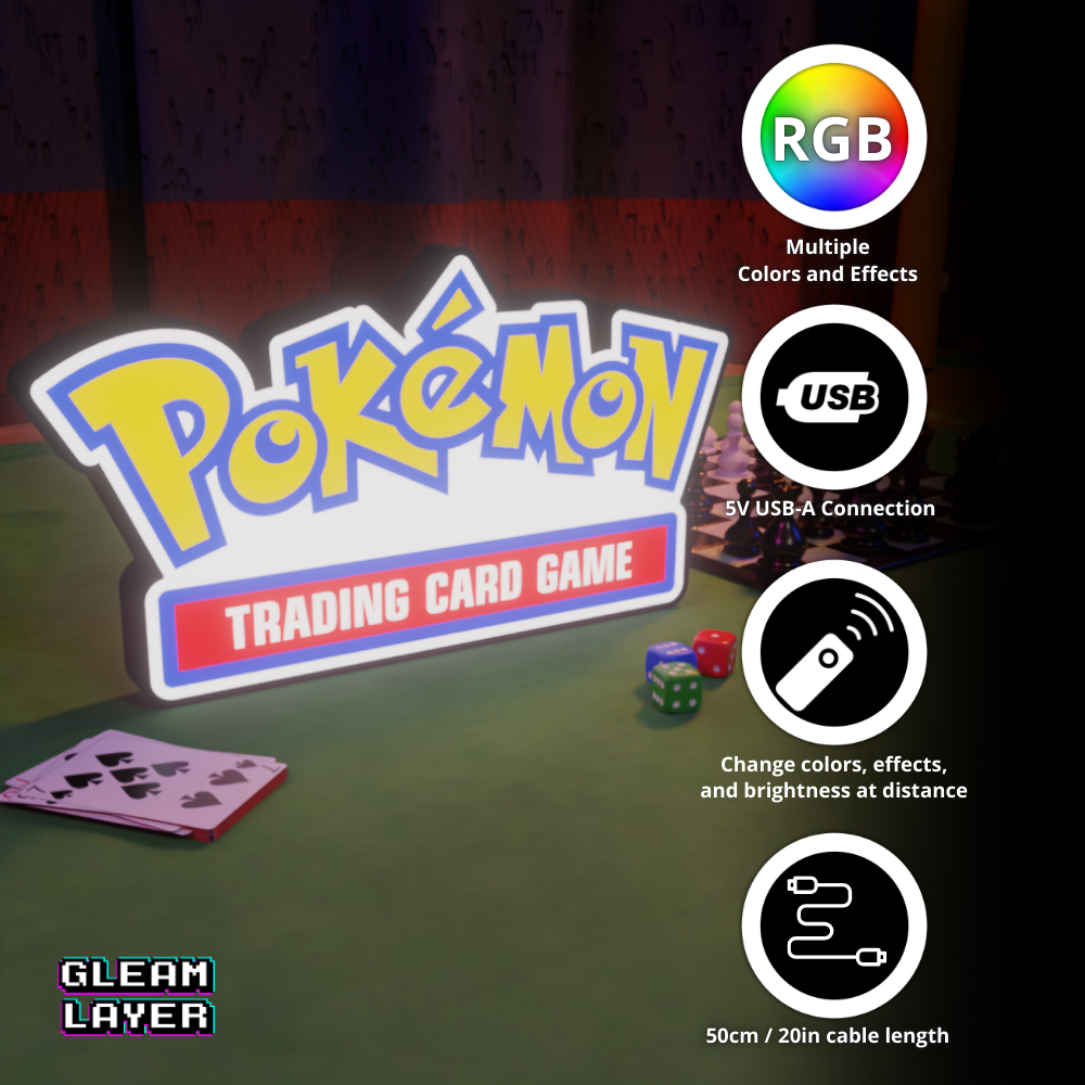 Pokemon Trading Card Game Led Light RGB Sign