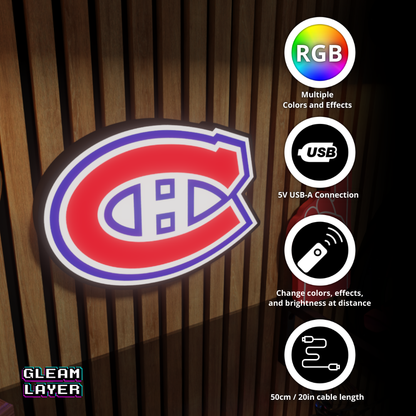 Montréal Canadiens Led Light Box NHL Sports Bar Light Display Wall Sign