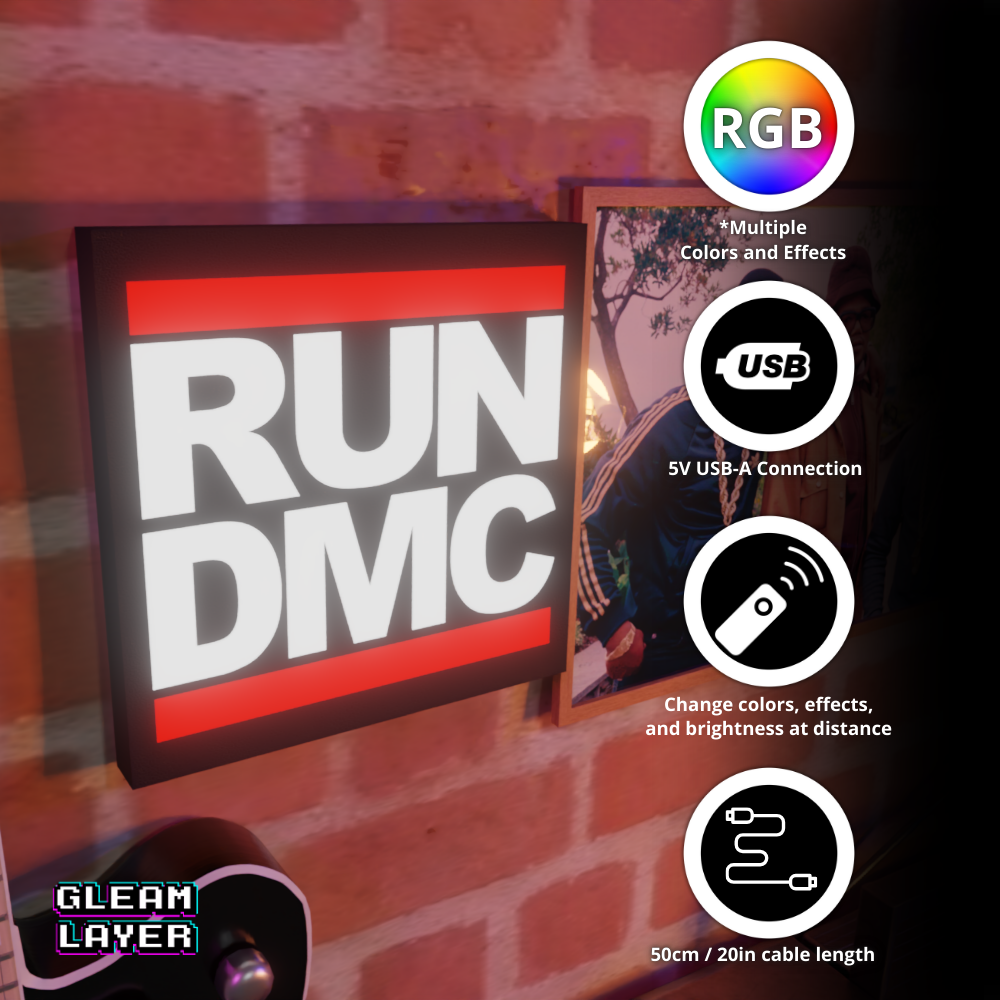 Run DMC Led RGB Light Wall Sign