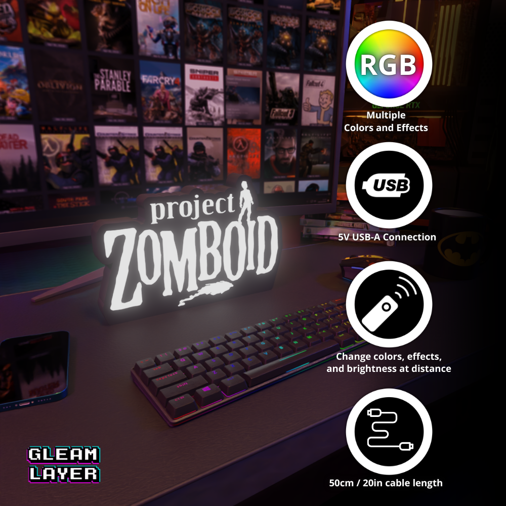 Project Zomboid Led Gaming Lightbox Rgb Light Sign