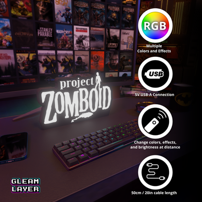 Project Zomboid Led Gaming Lightbox Rgb Light Sign