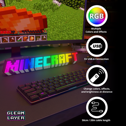 Minecraft Led Gaming Light Sign
