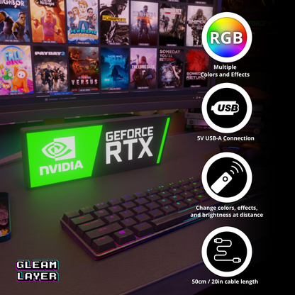 Nvidia GeForce RTX Led Lightbox RGB Light Sign