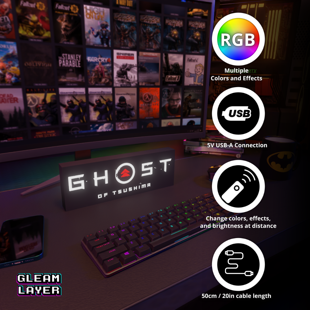 Ghost of Tsushima Led Gaming Light Sign