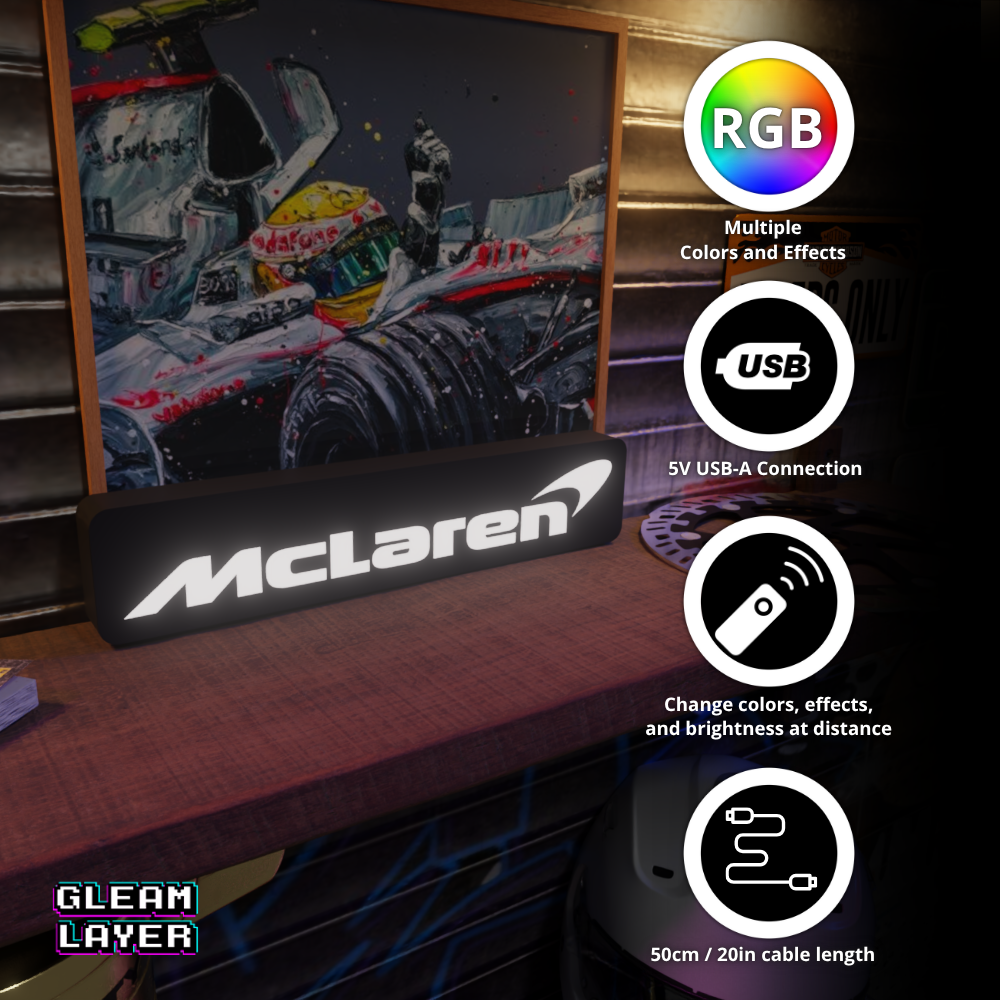 McLaren Plaque Led Lightbox Rgb Light Sign