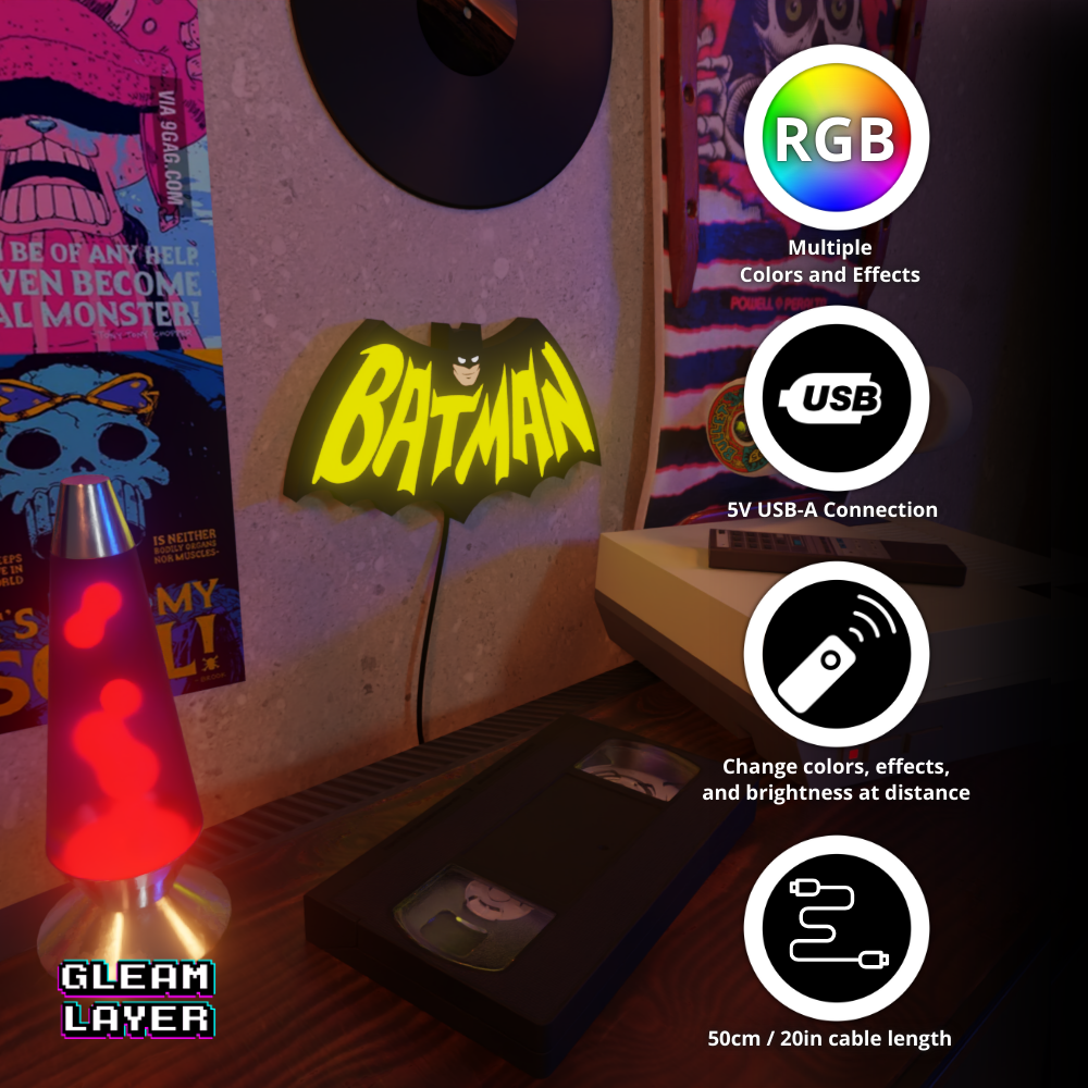 Batman Comics Led Wall Lightbox RGB Light Sign