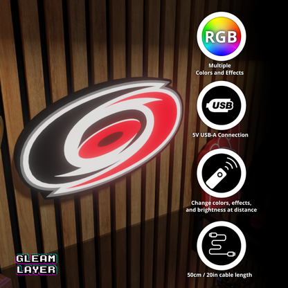 Carolina Hurricanes Led Light Box NHL Sports Bar Light Display Wall Sign