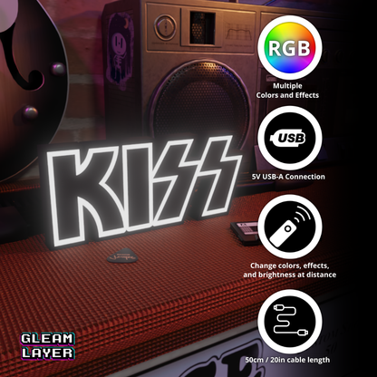 Kiss Band Logo Led RGB Light Sign