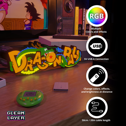 Dragon Ball Shenron Dragon Anime Logo Led Light Sign