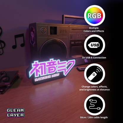 初音ミク Hatsune Miku Led Lightbox Rgb Light Sign