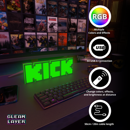 Kick Stream Led Streaming Light RGB Sign