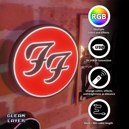 Foo Fighters Led RGB Light Wall Sign