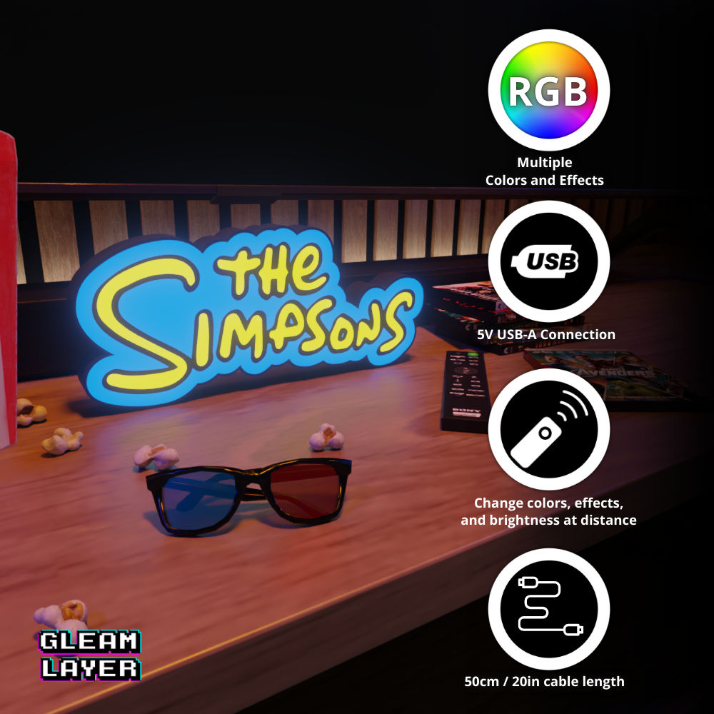 The Simpsons Led Lightbox Rgb Light Sign