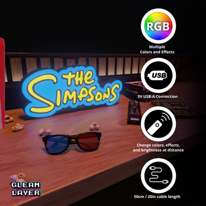 The Simpsons Led Lightbox Rgb Light Sign