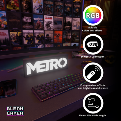 Metro Led Gaming RGB Light Sign