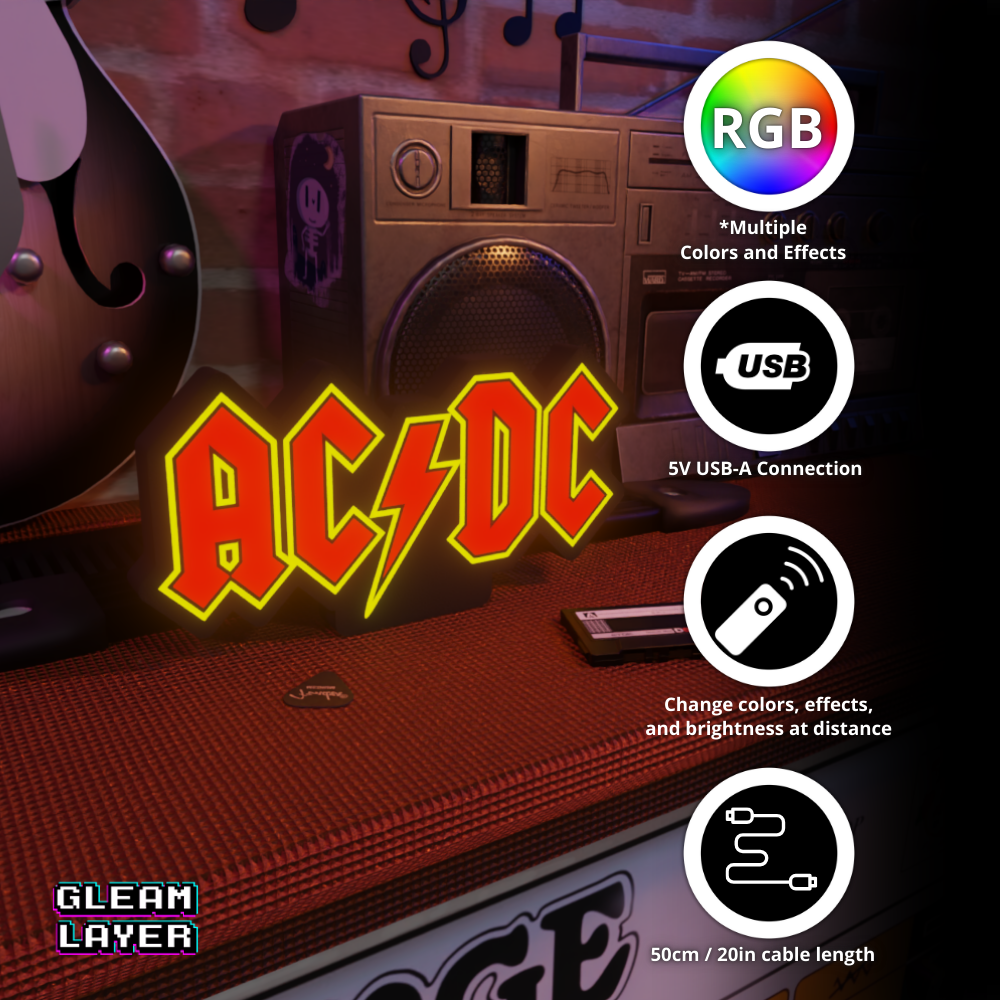 ACDC Rock Band Led RGB Light Sign