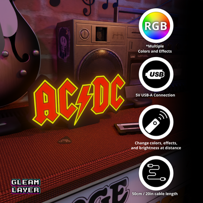 ACDC Rock Band Led RGB Light Sign