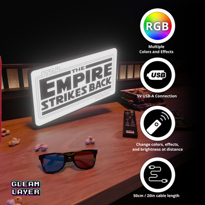 Star Wars The Empire Strikes Back Movie Led Light Sign