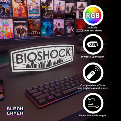 Bioshock Gaming Lightbox Led Light Sign