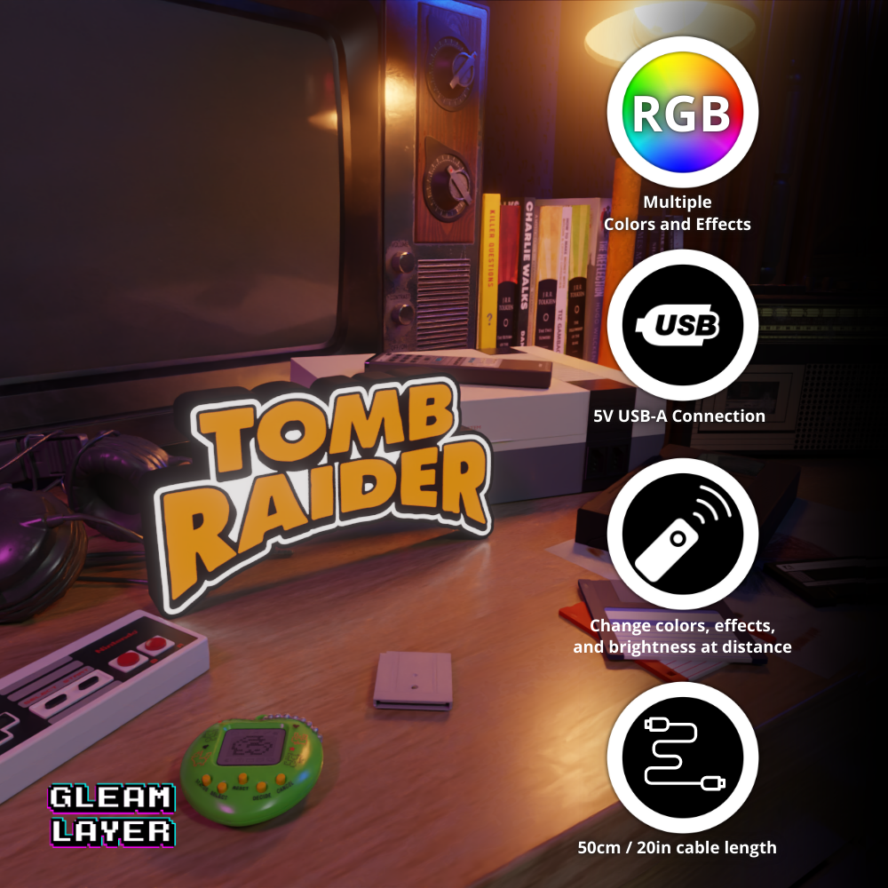 Tomb Raider Led Retro Gaming Light RGB Sign