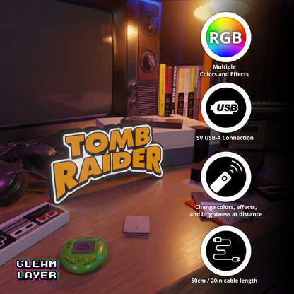 Tomb Raider Led Retro Gaming Light RGB Sign