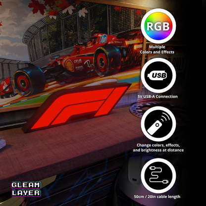 F1 Formula One Led Lightbox Rgb Light Sign