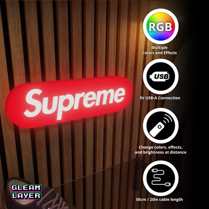 Supreme Led RGB Light Wall Sign