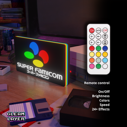 Super Famicom Led Retro Logo Gaming Light Sign