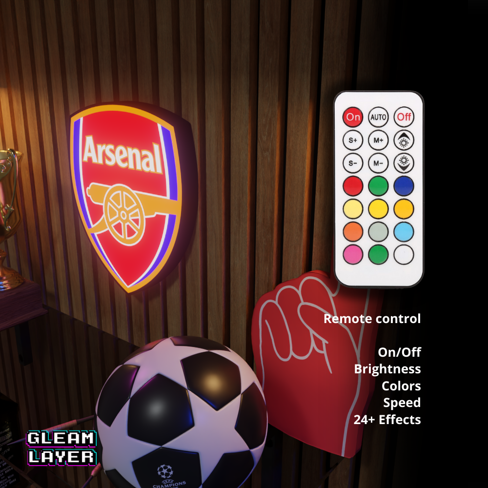 Arsenal FC Logo Led RGB Wall Display Light Sign