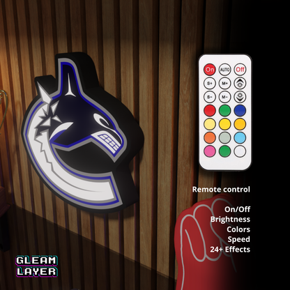 Vancouver Canucks Led Light Box NHL Sports Bar Light Display Wall Sign