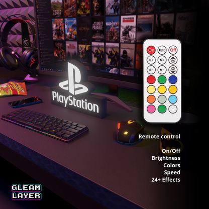 Playstation Led Gaming Lightbox Rgb Light Sign