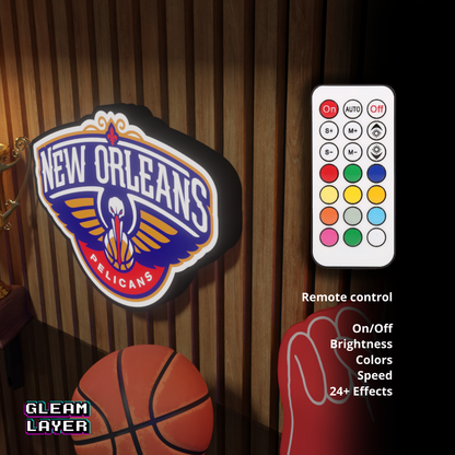 New Orleans Pelicans Led Light Box NBA Sports Bar Light Display Wall Sign