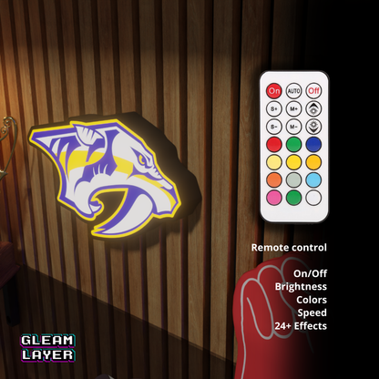 Nashville Predators Led Light Box NHL Sports Bar Light Display Wall Sign
