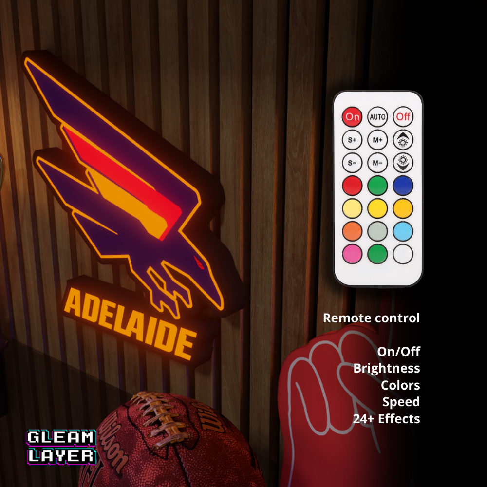 Adelaide Crows AFL Logo LED RGB Wall Display Light Sign