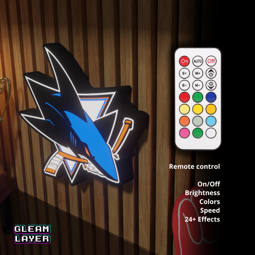 San Jose Sharks Led Light Box NHL Sports Bar Light Display Wall Sign