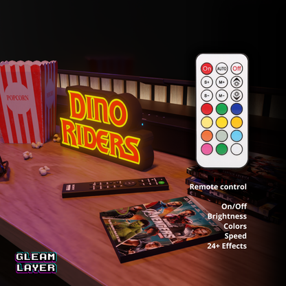 Dino Riders Led Light Sign