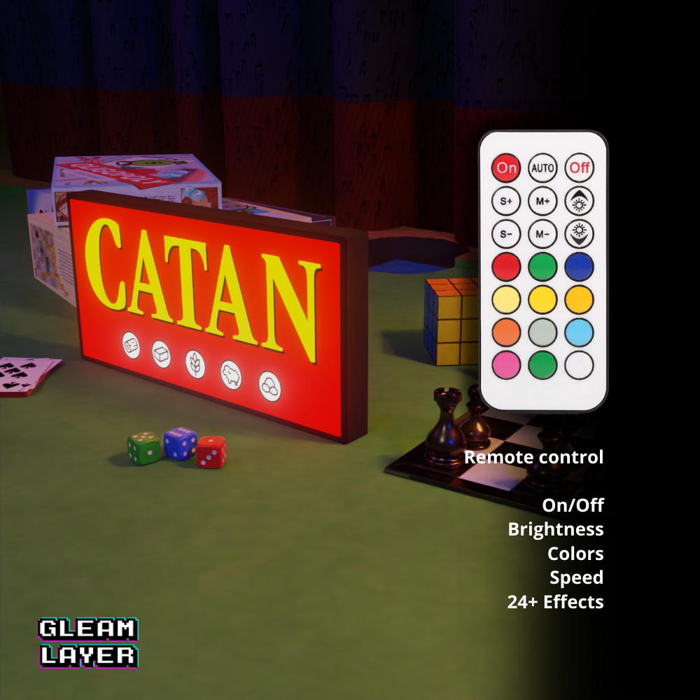 Catan Board Game Led Light RGB Sign