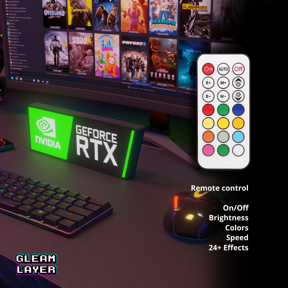 Nvidia GeForce RTX Led Lightbox RGB Light Sign