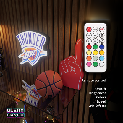 Oklahoma City Thunder Led Light Box NBA Sports Bar Light Display Wall Sign