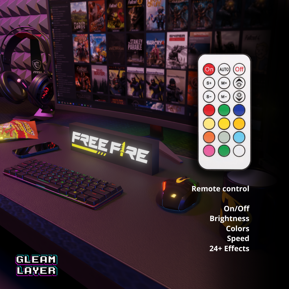 Garena Free Fire Led Gaming Light RGB Sign