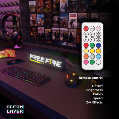 Garena Free Fire Led Gaming Light RGB Sign
