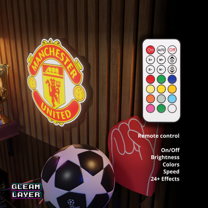 Manchester United FC Logo Led RGB Wall Display Light Sign
