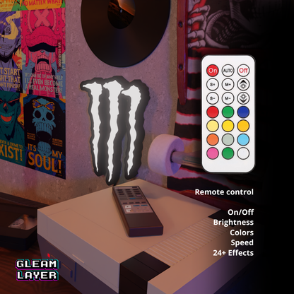 Monster Energy Drink Led Wall Mounted Lightbox Rgb Light Sign