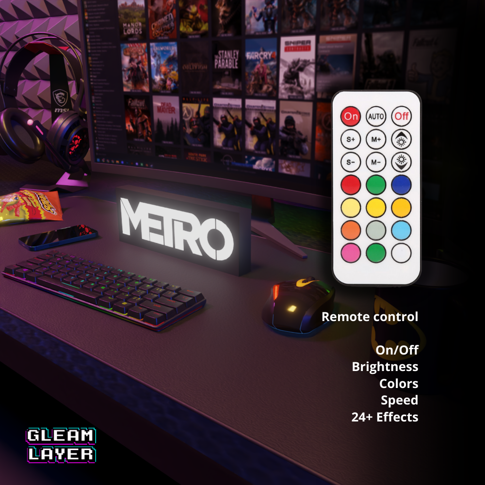 Metro Led Gaming RGB Light Sign