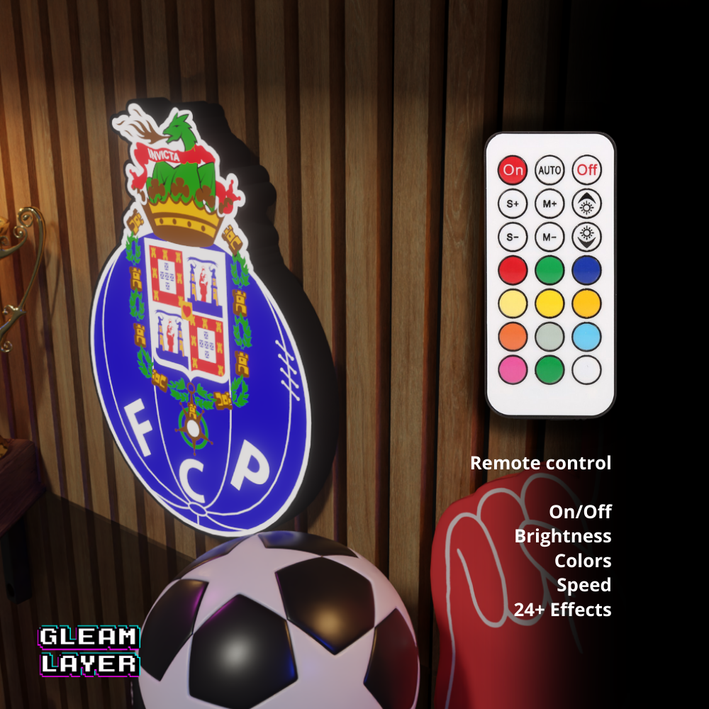 FC Porto Logo Led RGB Wall Display Light Sign