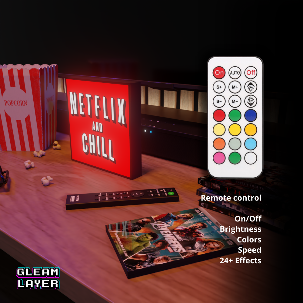 Netflix and Chill Led Lightbox Rgb Light Sign
