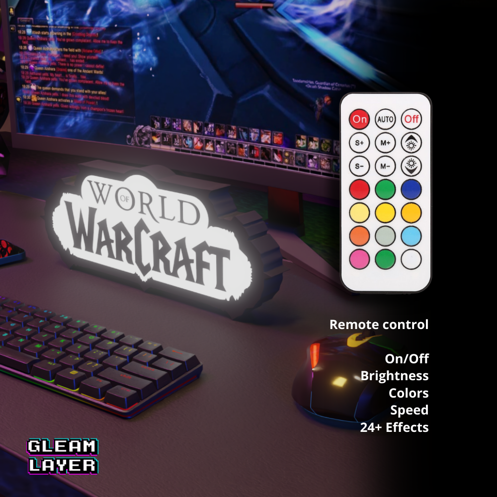 World of Warcraft Led Lightbox Gaming Light RGB Sign