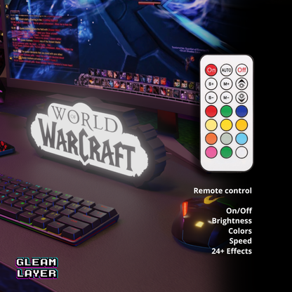 World of Warcraft Led Lightbox Gaming Light RGB Sign