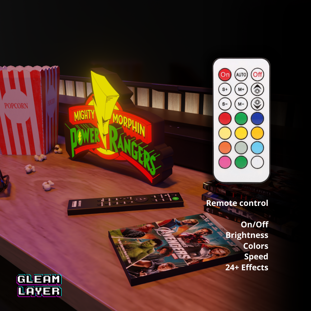 Power Rangers Led Lightbox Rgb Light Sign